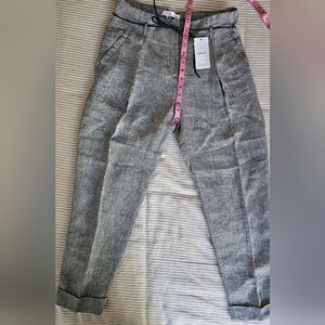 Mango Premium Collection Women's Pants Linen High Waisted Size 8 NWT